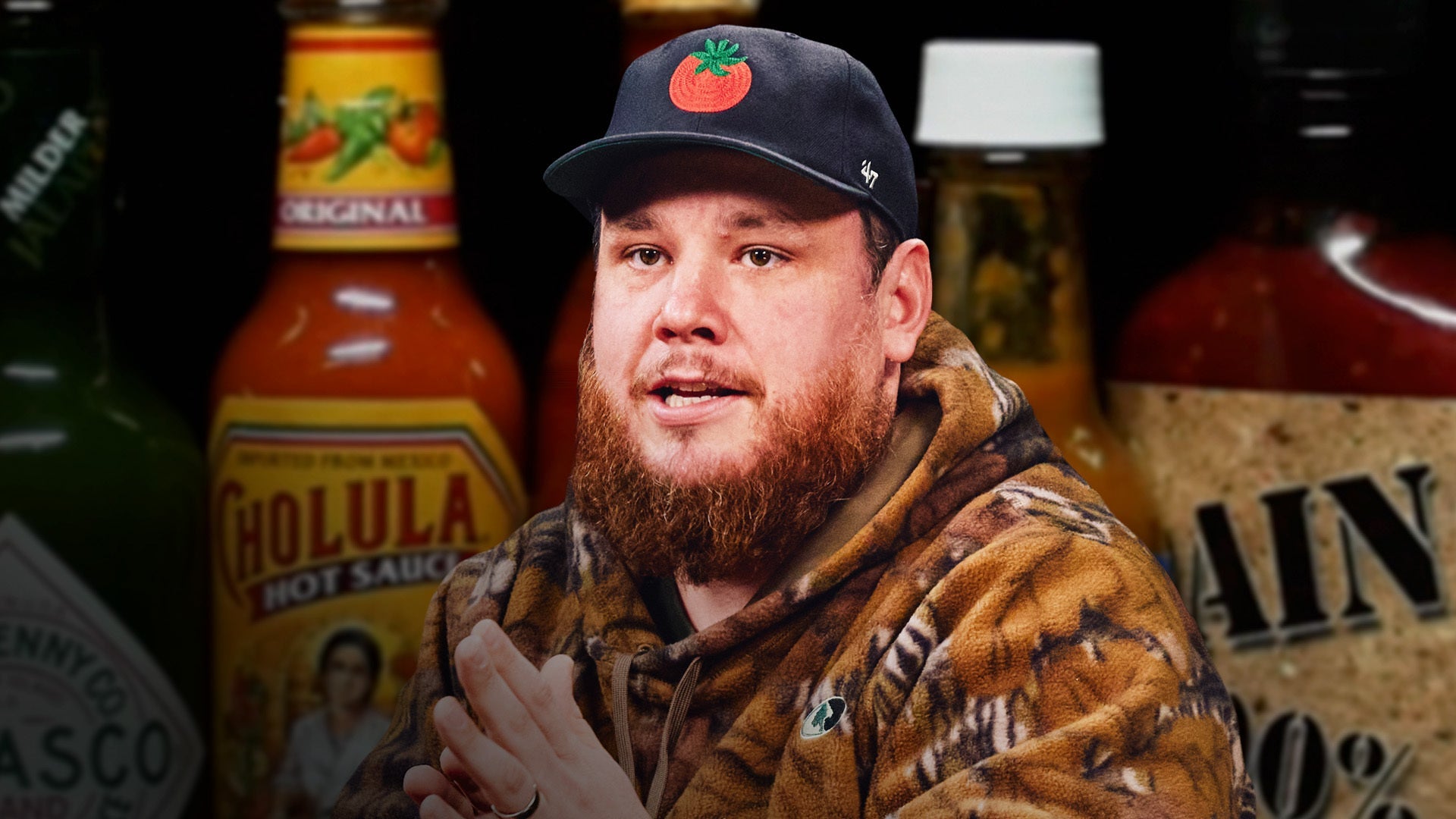 Luke Combs Feels a Heat Hurricane While Eating Spicy Wings