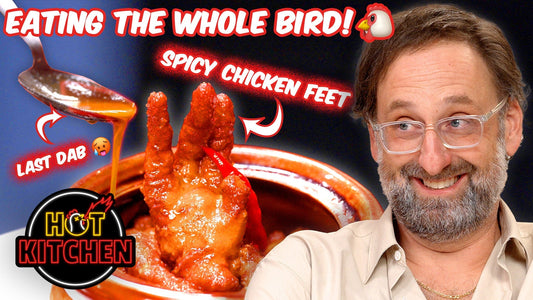 Eric Wareheim Eats EVERY Part of the Chicken (Hot Ones Style)