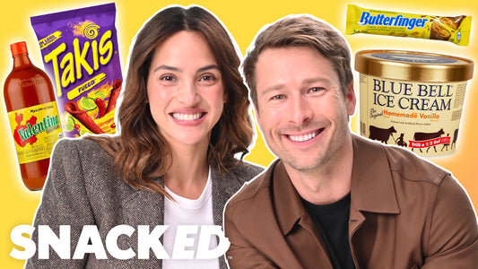 Glen Powell and Adria Arjona Swap Favorite Snacks