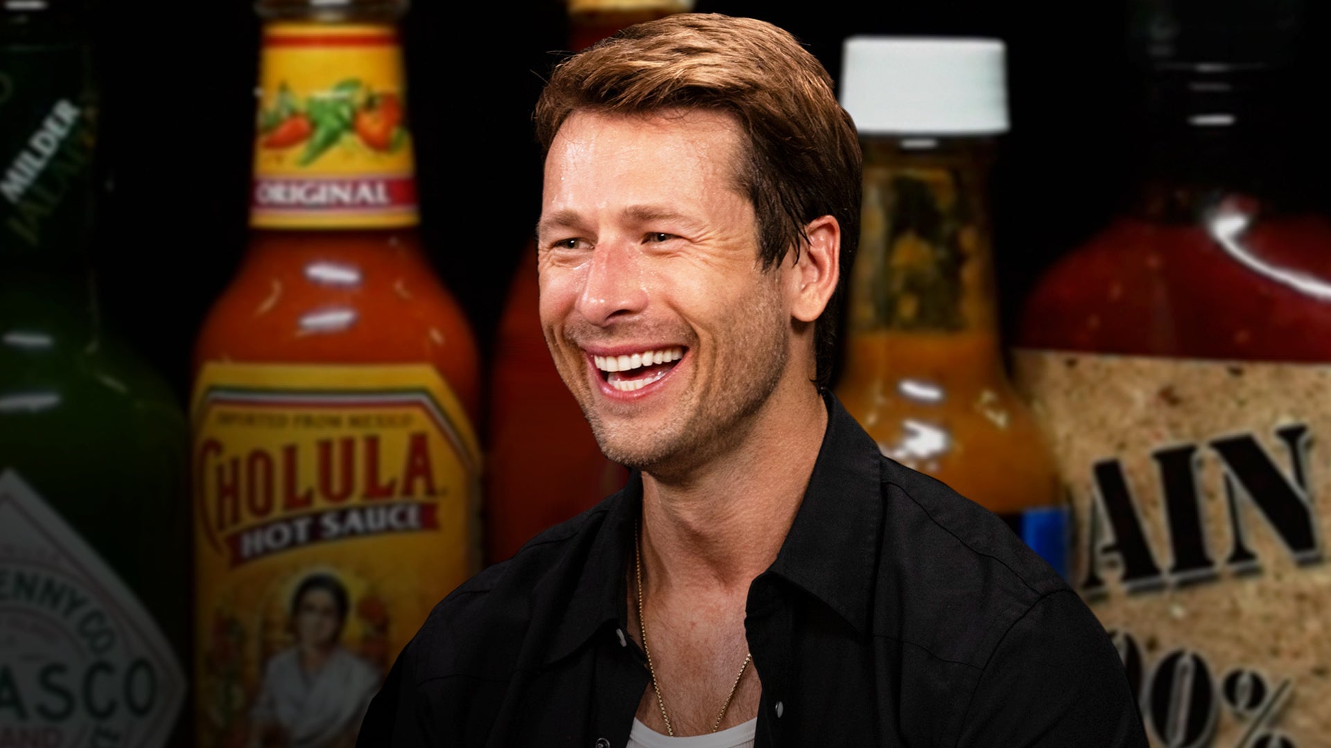 Glen Powell Needs a Wingman While Eating Spicy Wings