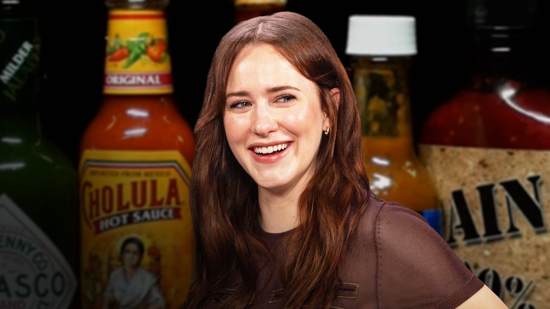 Rachel Brosnahan Flies Through The Air While Eating Spicy Wings