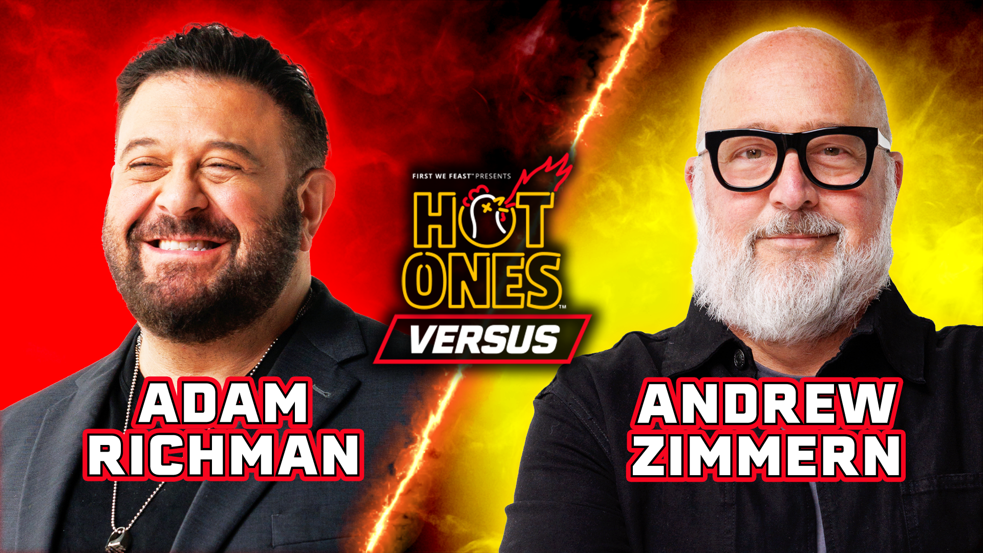 Adam Richman vs. Andrew Zimmern | Hot Ones Versus