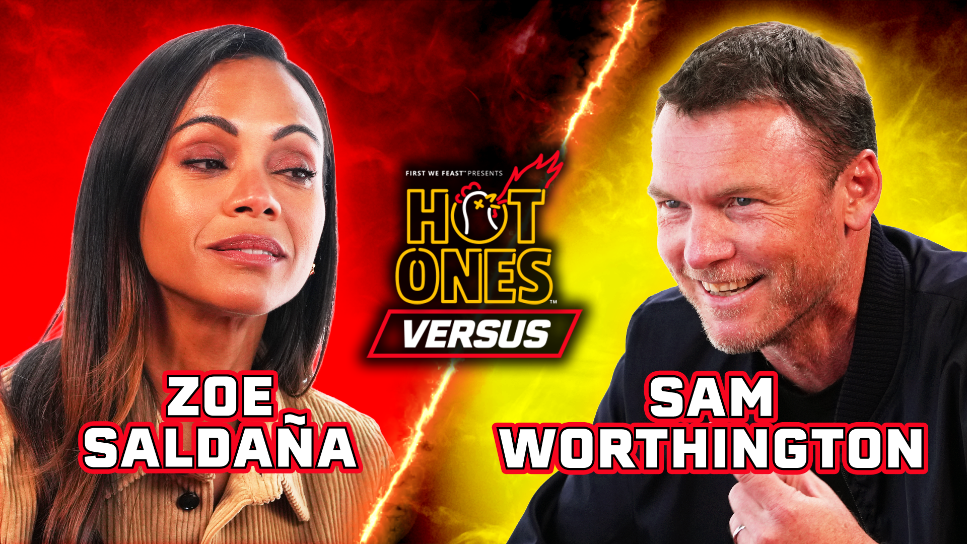 Zoe Saldaña vs. Sam Worthington | Hot Ones Versus