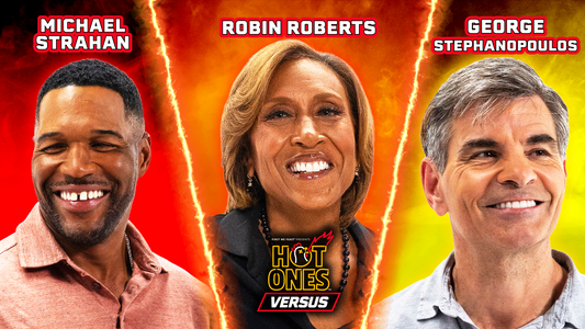 Good Morning America’s Michael Strahan vs. Robin Roberts vs. George Stephanopoulos | Hot Ones Versus