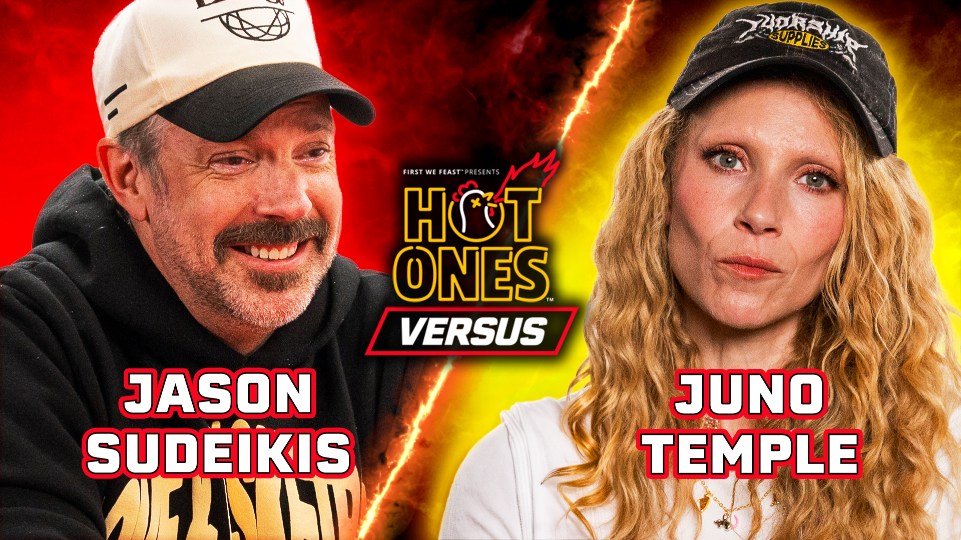 Jason Sudeikis vs. Juno Temple | Hot Ones Versus