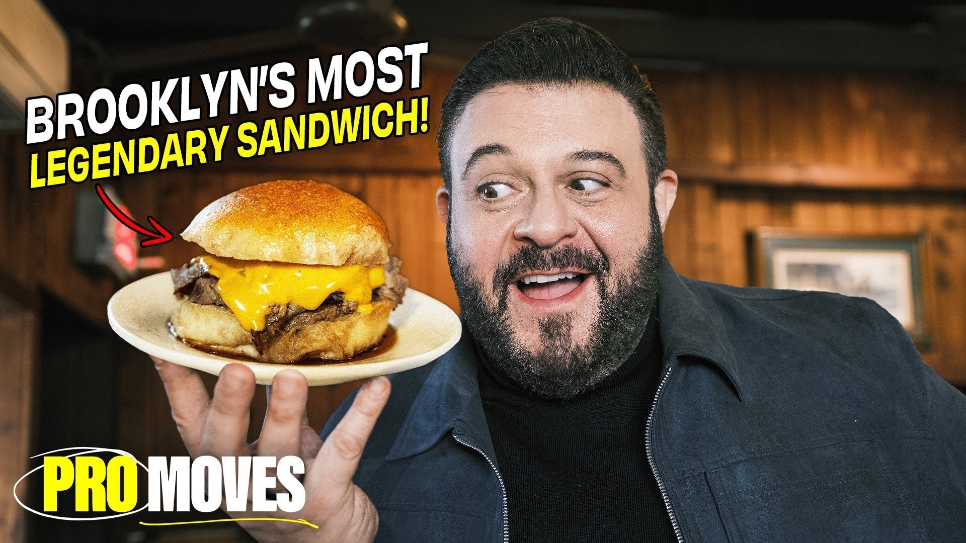 Adam Richman Eats a Legendary Sandwich Dipped in Hot Beef Broth