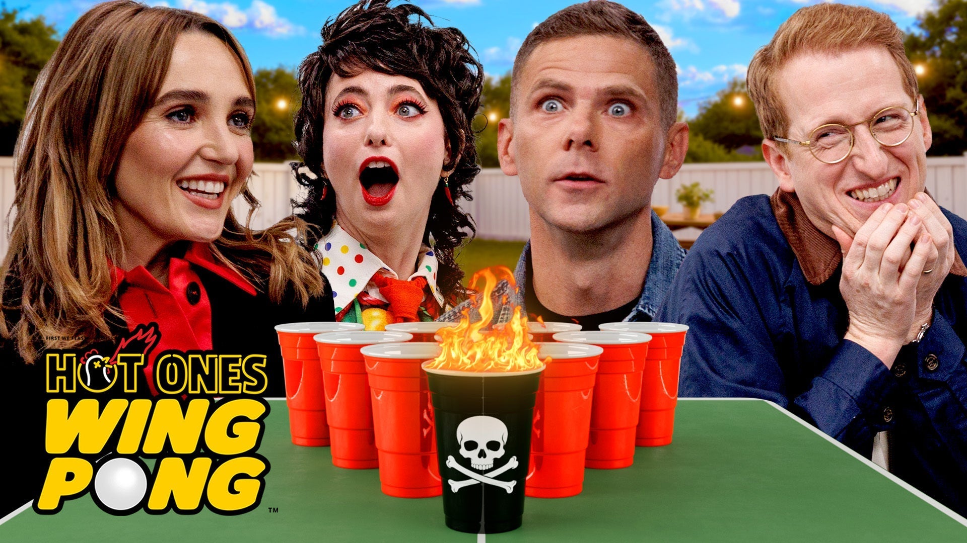 The SNL Cast Plays Hot Ones Wing Pong