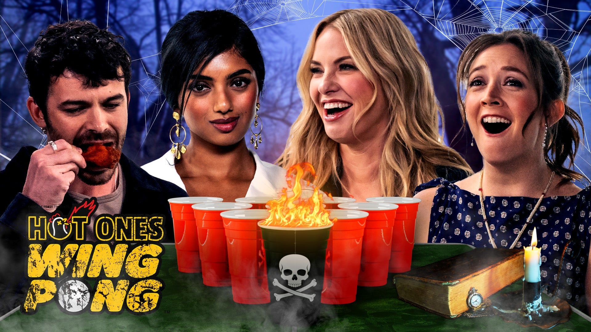 The 'American Horror Story' Cast Plays Hot Ones Wing Pong