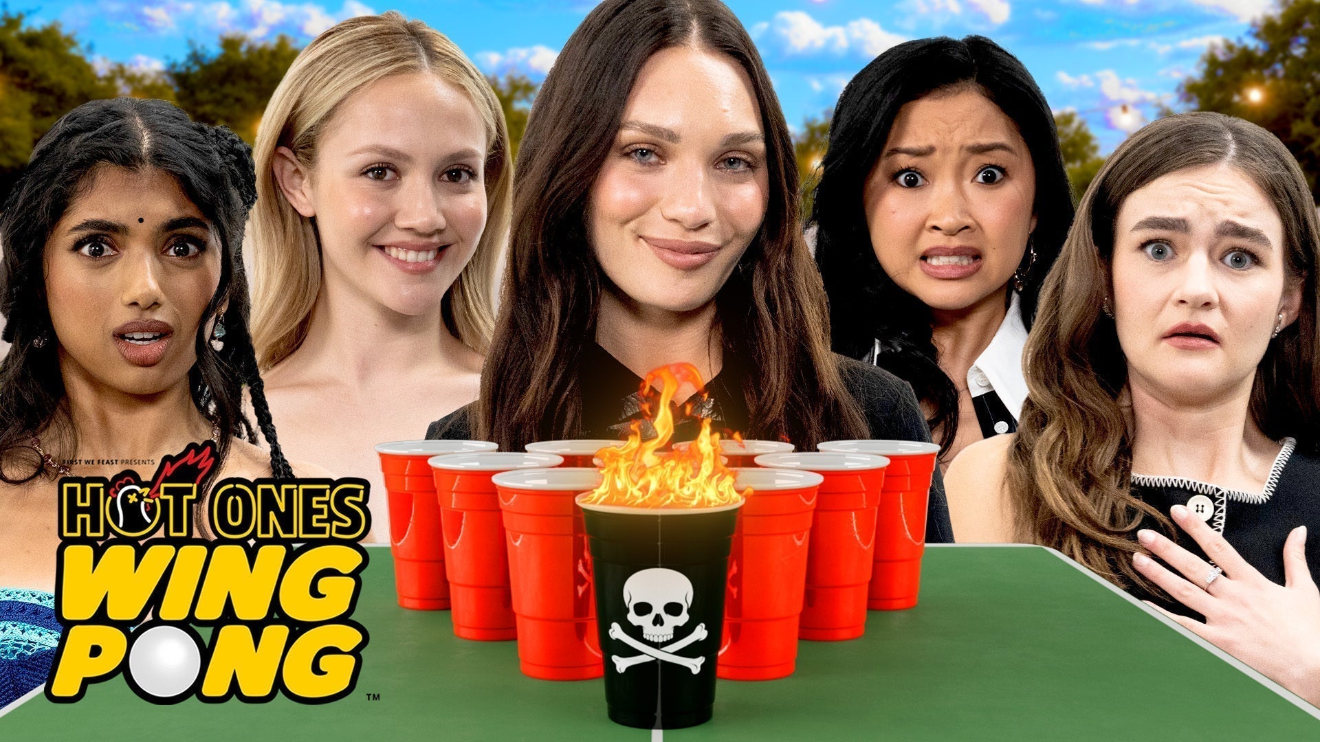 Maddie Ziegler, Lana Condor, and the Cast of 'Pretty Lethal' Play Hot Ones Wing Pong