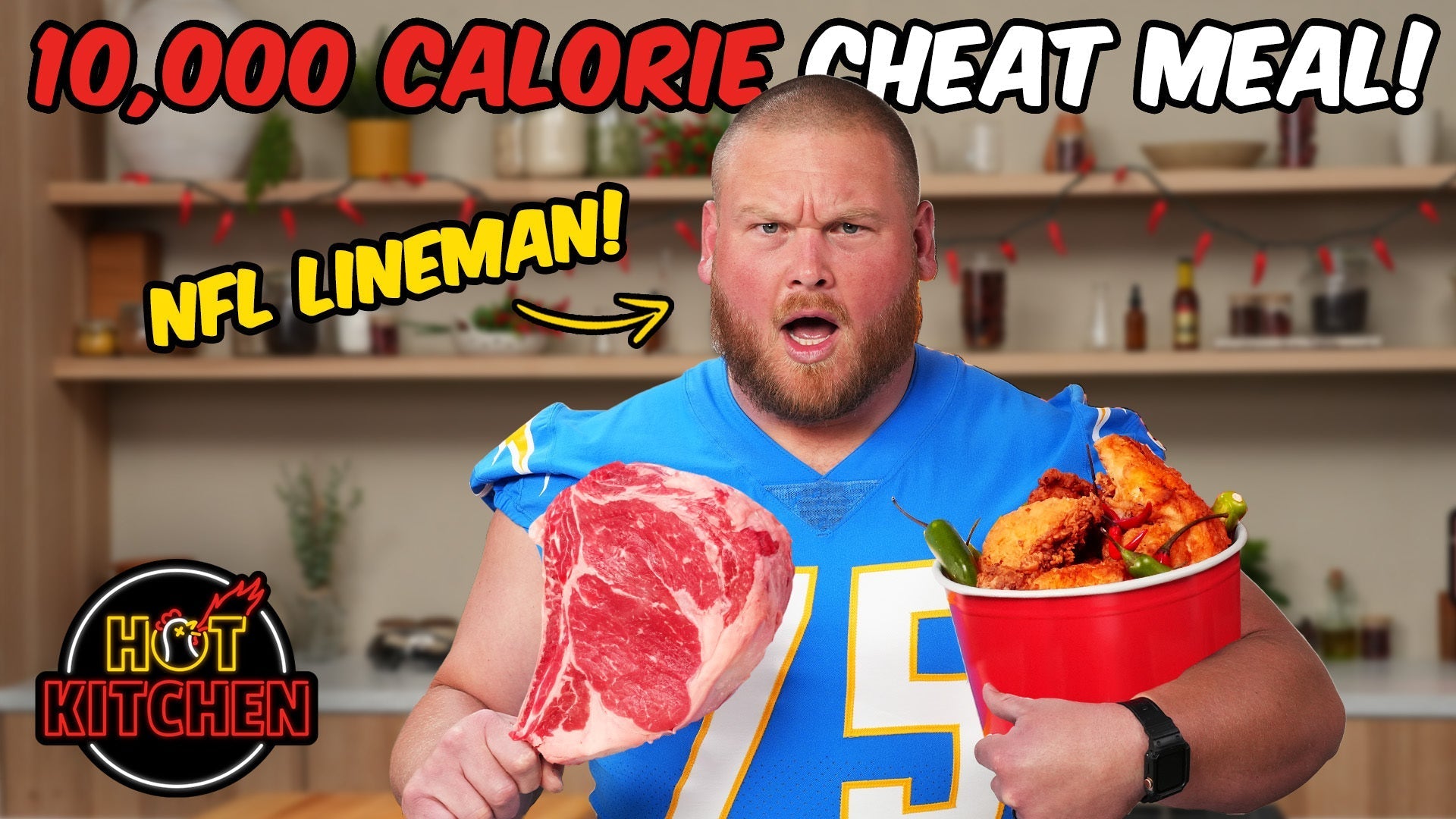 Pro Lineman vs. 10,000 Calorie Cheat Meal Challenge!